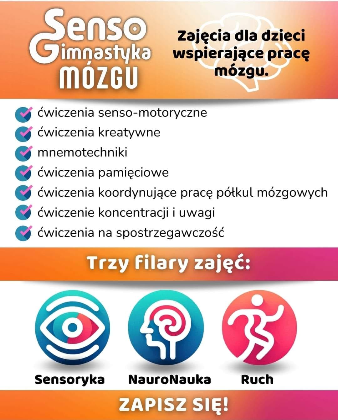 SENSOGIMNASTYKA MÓZGU – NOWE ZAJĘCIA DLA DZIECI