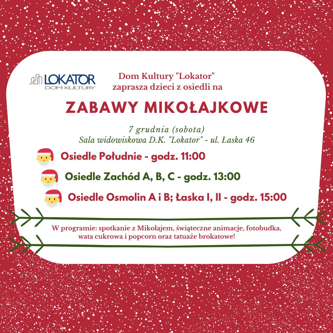 ZABAWY MIKOŁAJKOWE DLA DZIECI – 7 GRUDNIA