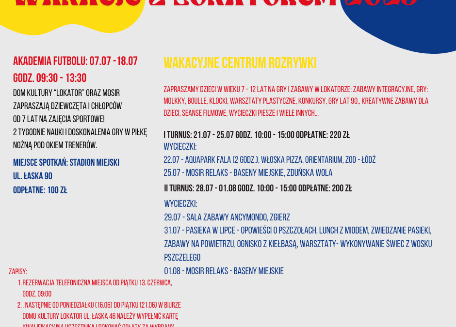 Zapraszamy na Wakacje z Lokatorem 2025 – zapisy od 13 czerwca!
