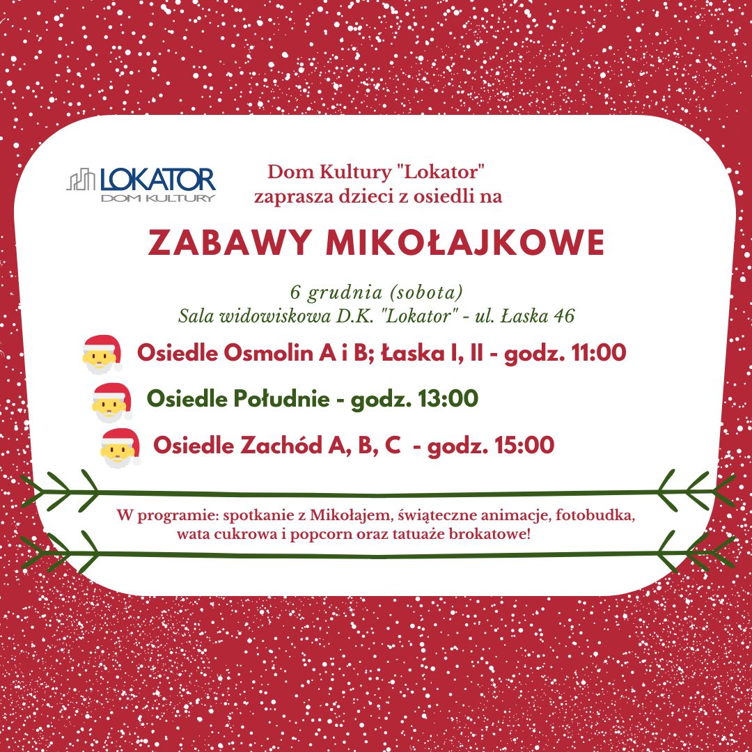 MIKOŁAJKI DLA DZIECI W LOKATORZE – 6 GRUDNIA