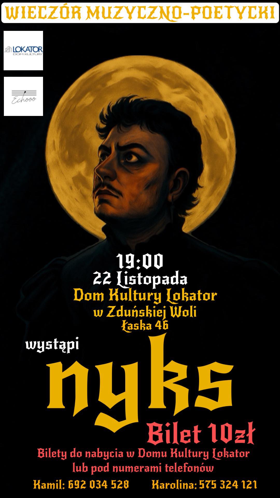 Wieczór muzyczno- poetycki Kamila Nyksa